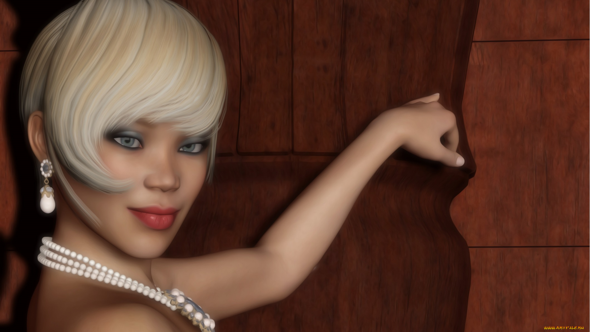 3д, графика, портрет, , portraits, взгляд, девушка, блондинка, фон, грудь