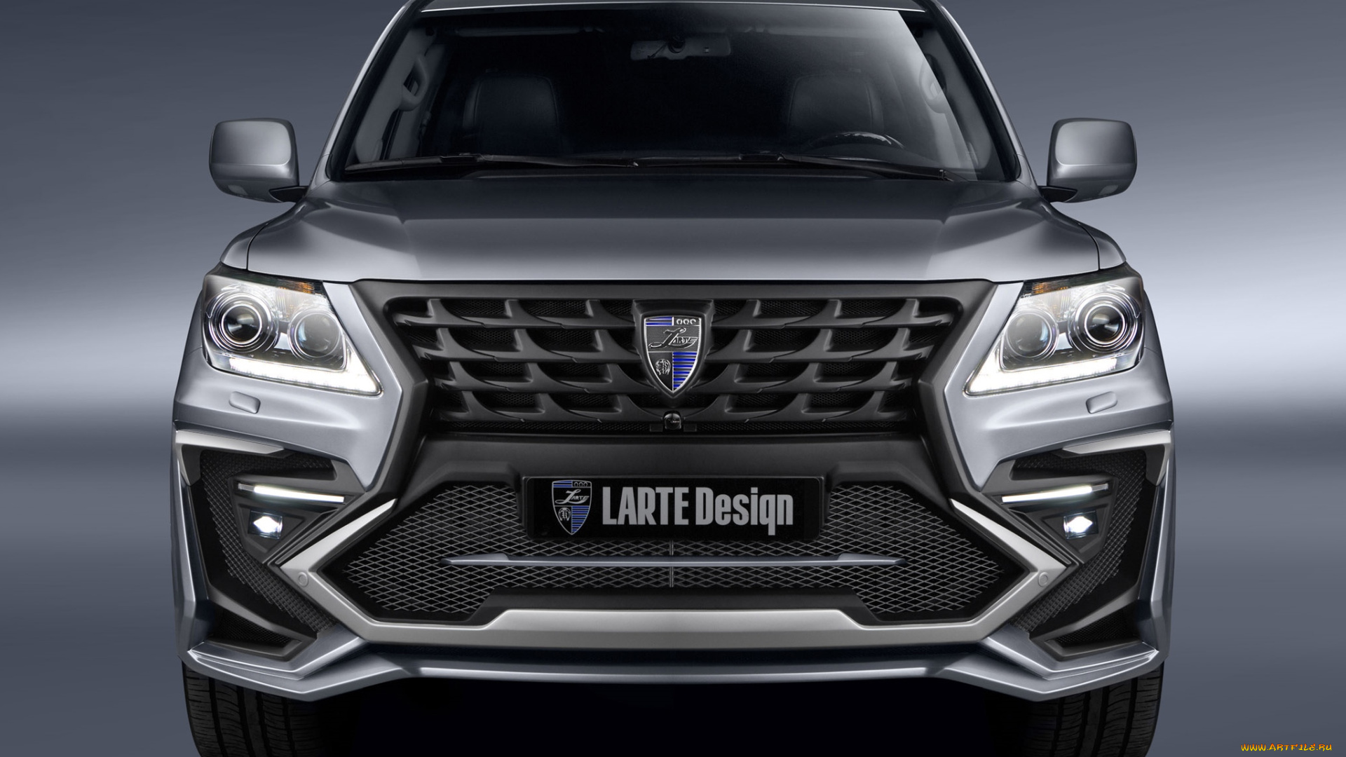 автомобили, lexus, 2014г, серый, lx, 570, alligator, design, larte