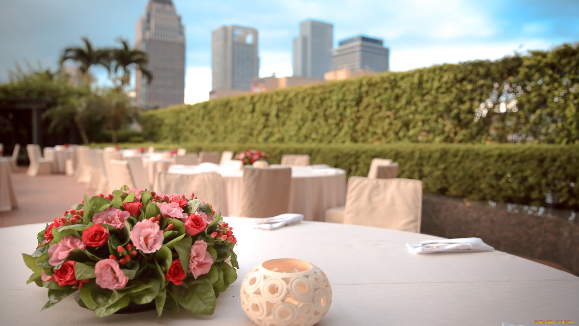 цветы, букеты, , композиции, подсвечник, свеча, букет