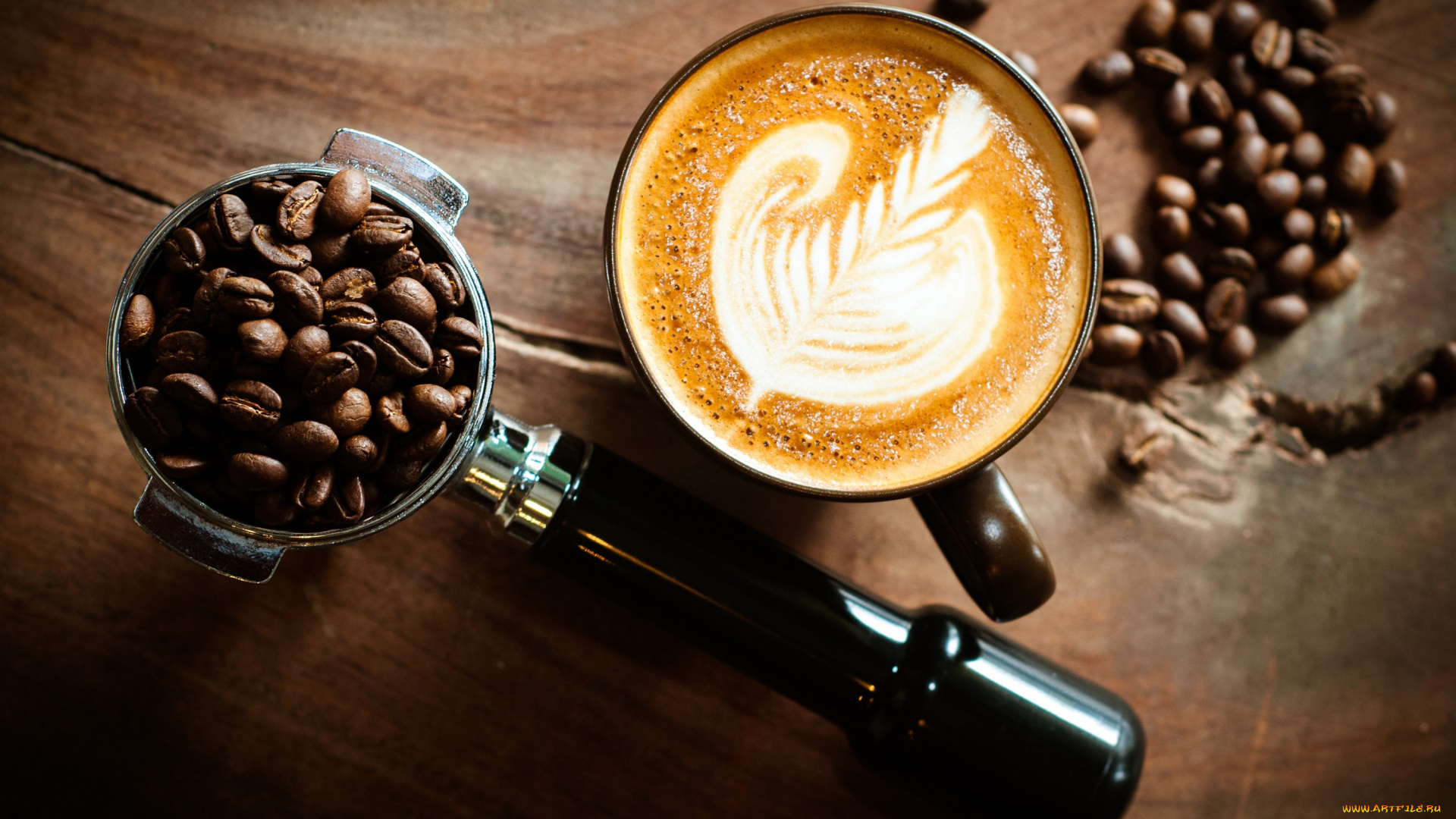 еда, кофе, , кофейные, зёрна, зерна, блюдце, чашка, узор, пена