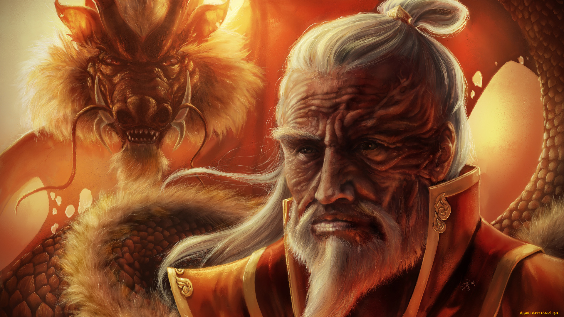 фэнтези, люди, дракон, старик, fan, art, old, zuko, avatar, шрам