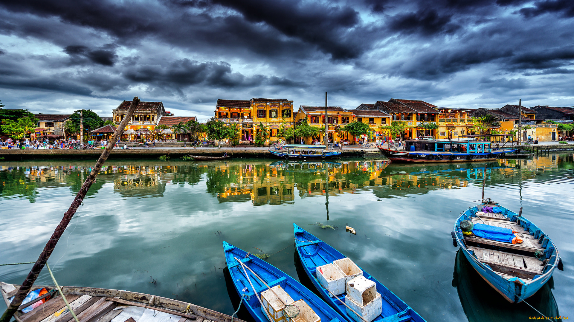 корабли, лодки, , шлюпки, канал, дома, город