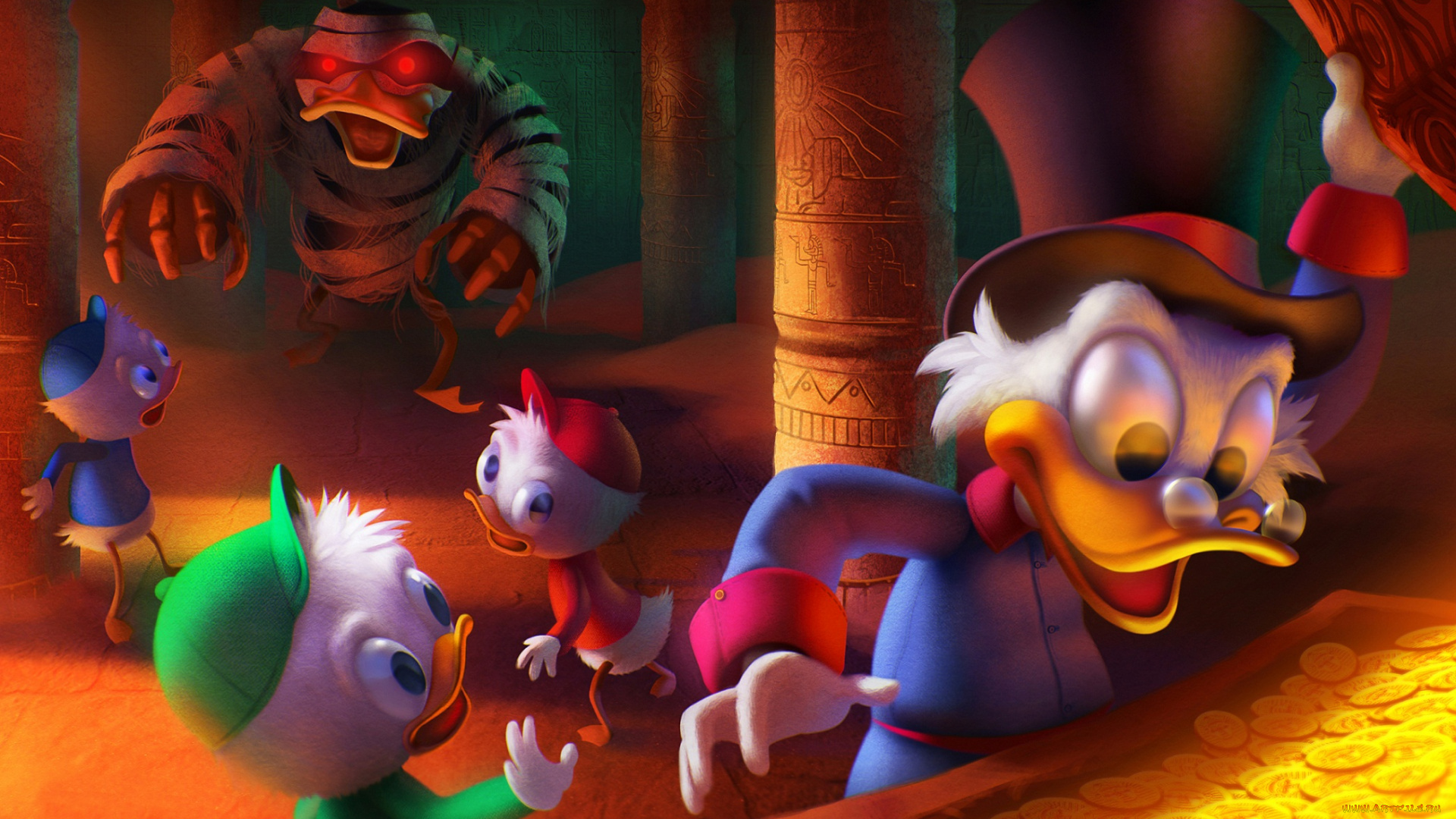 мультфильмы, ducktales, scrooge, mcduck, утиные, истории, disney, duck, tales, unca, huey, dewey, louie, золото, мумия