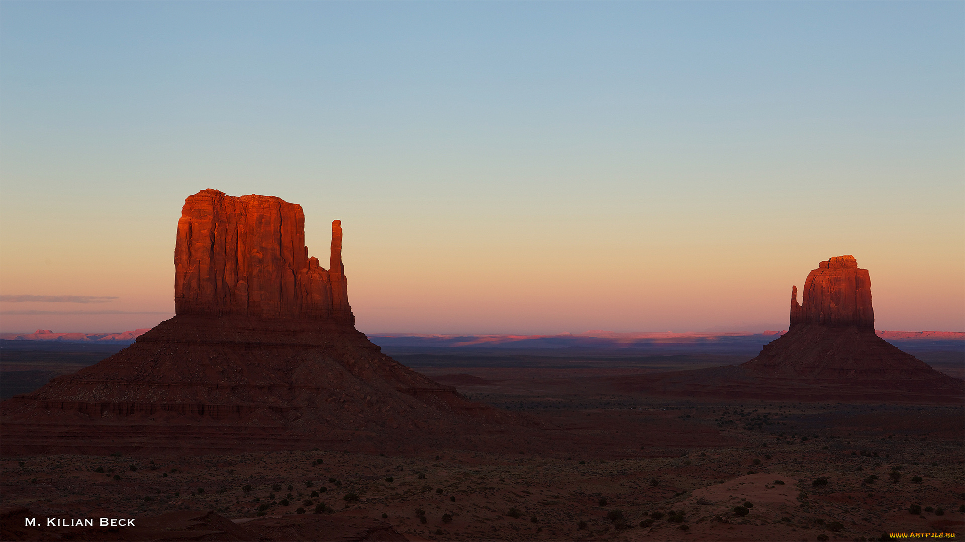 природа, горы, аризона, сша, свет, небо, скалы, долина, монументов, вечер