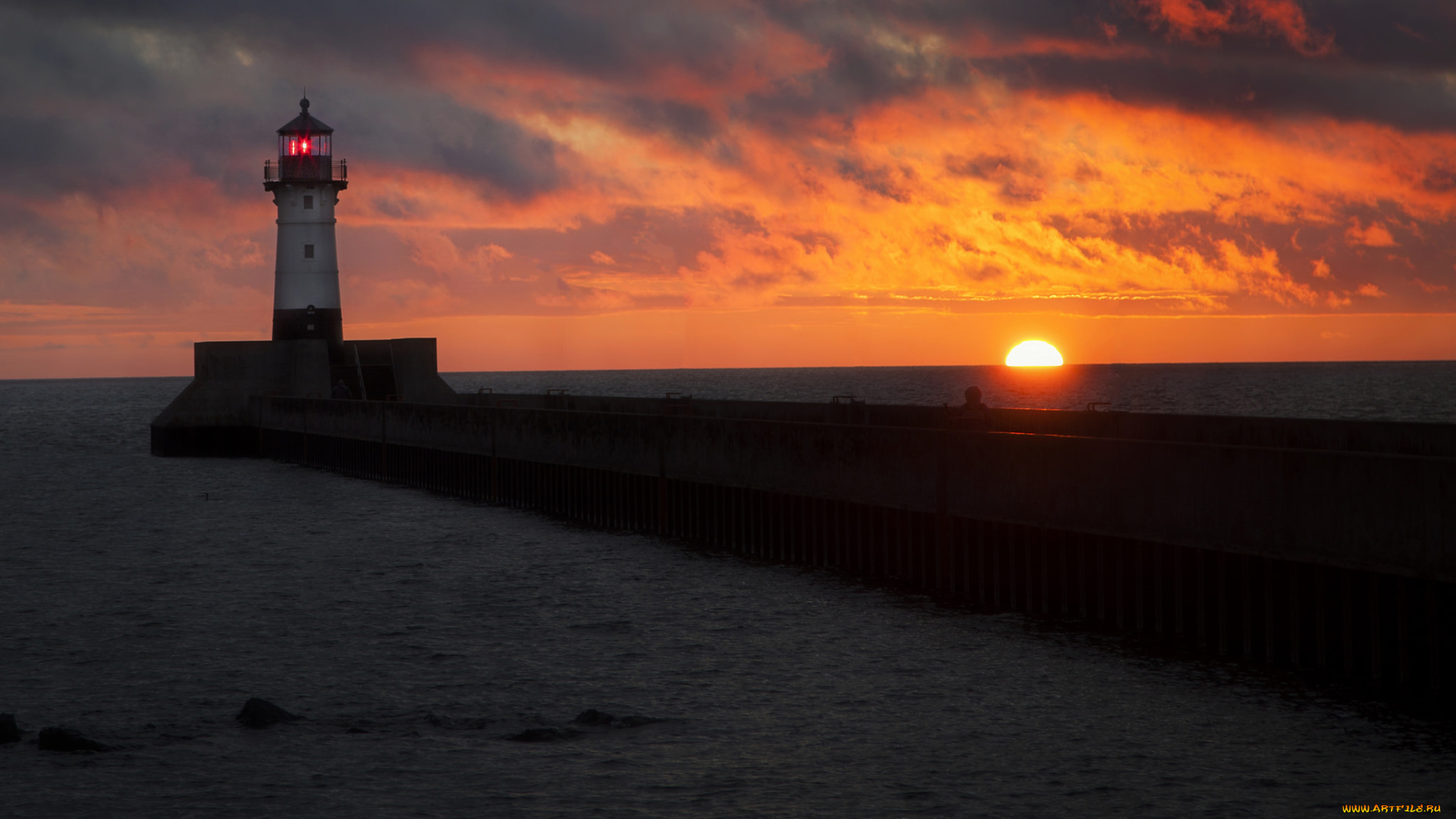 природа, маяки, закат, берег, вечер, море, маяк