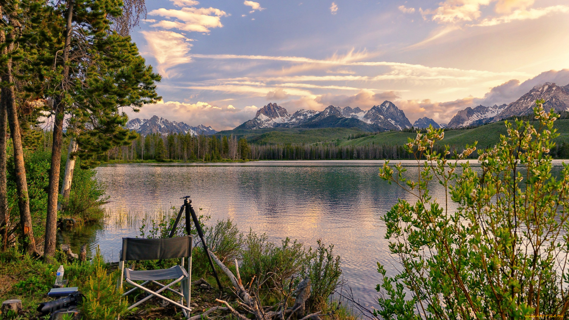 природа, реки, озера, горы, лес, привал, река