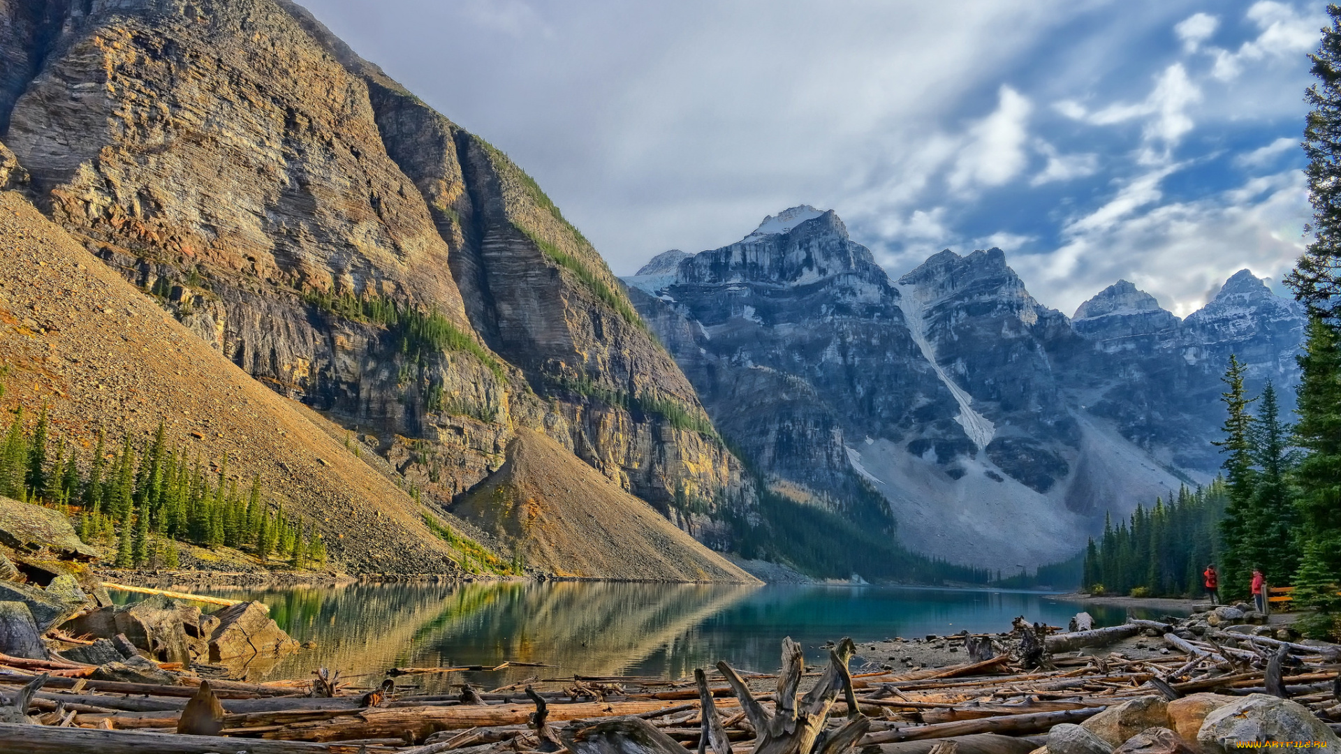 природа, реки, озера, горы, лес, река, облака