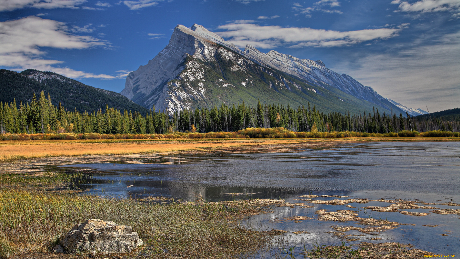 природа, реки, озера, горы, лес, река, облака