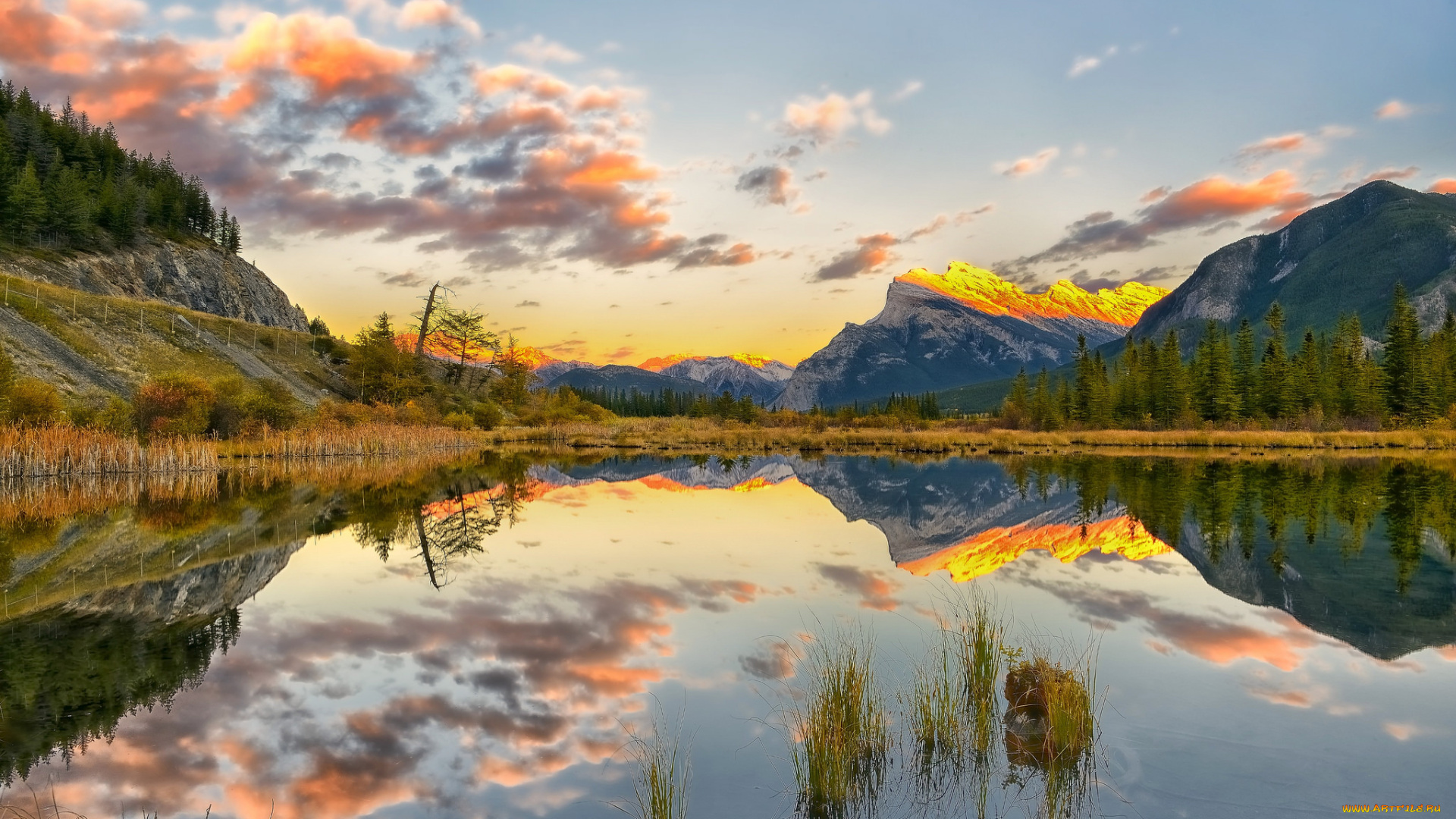 природа, реки, озера, горы, лес, река, облака