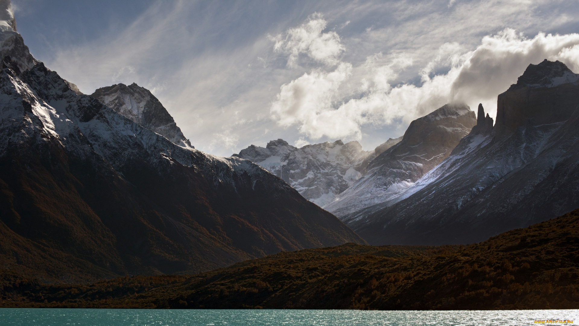 природа, реки, озера, национальный, парк, торрес-дель-пайне, Чили