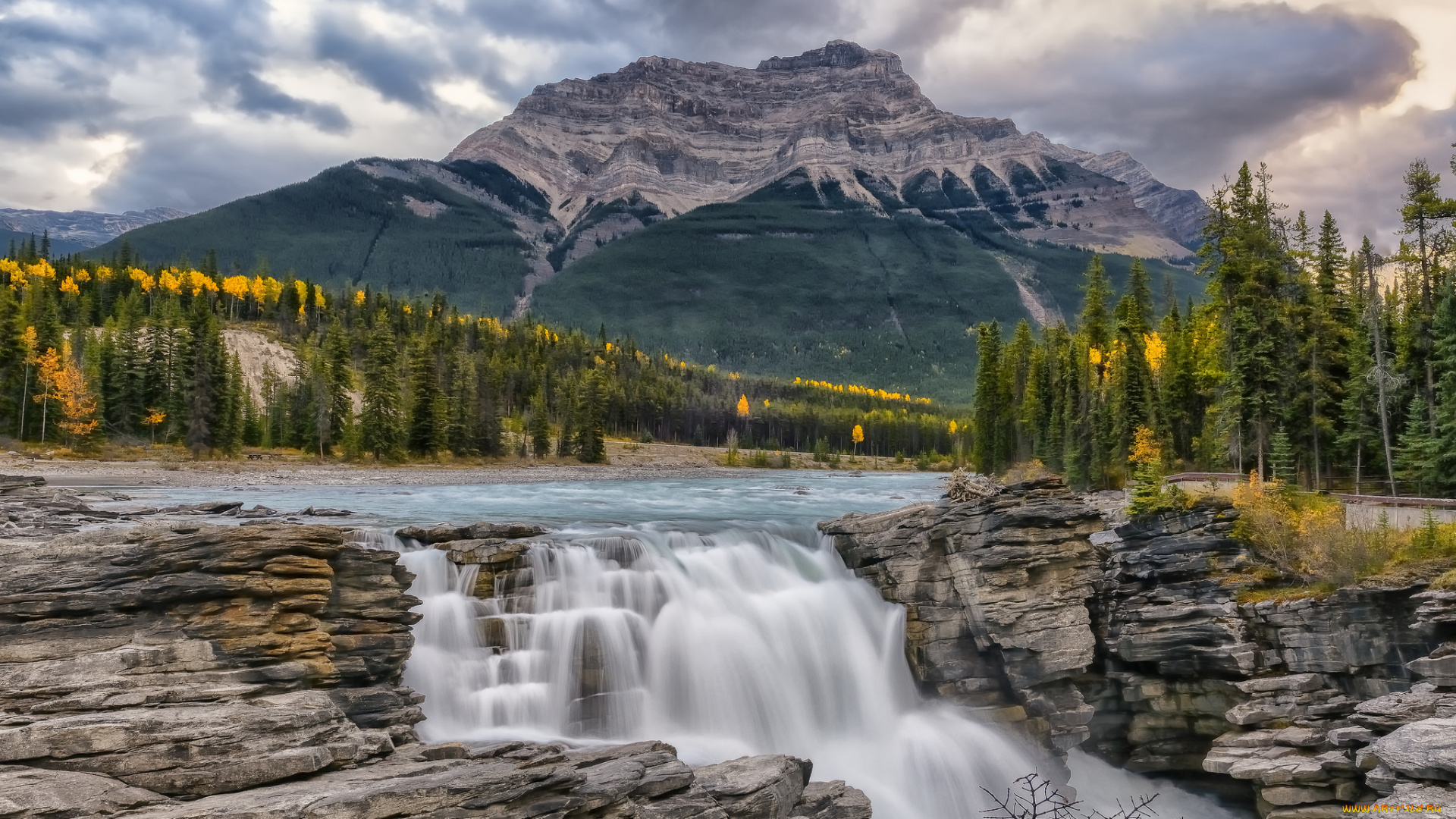 природа, водопады, река, водопад, лес, горы