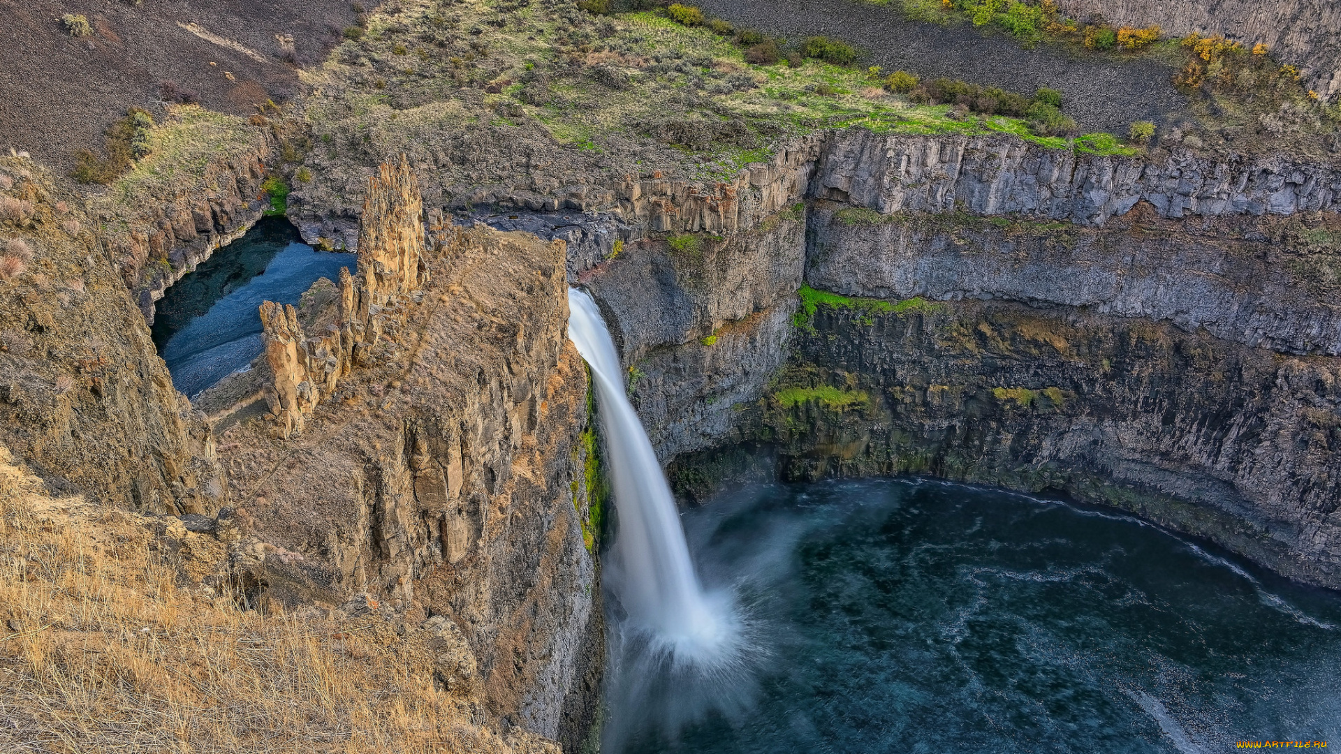 природа, водопады, водопад, река, каньон, скалы