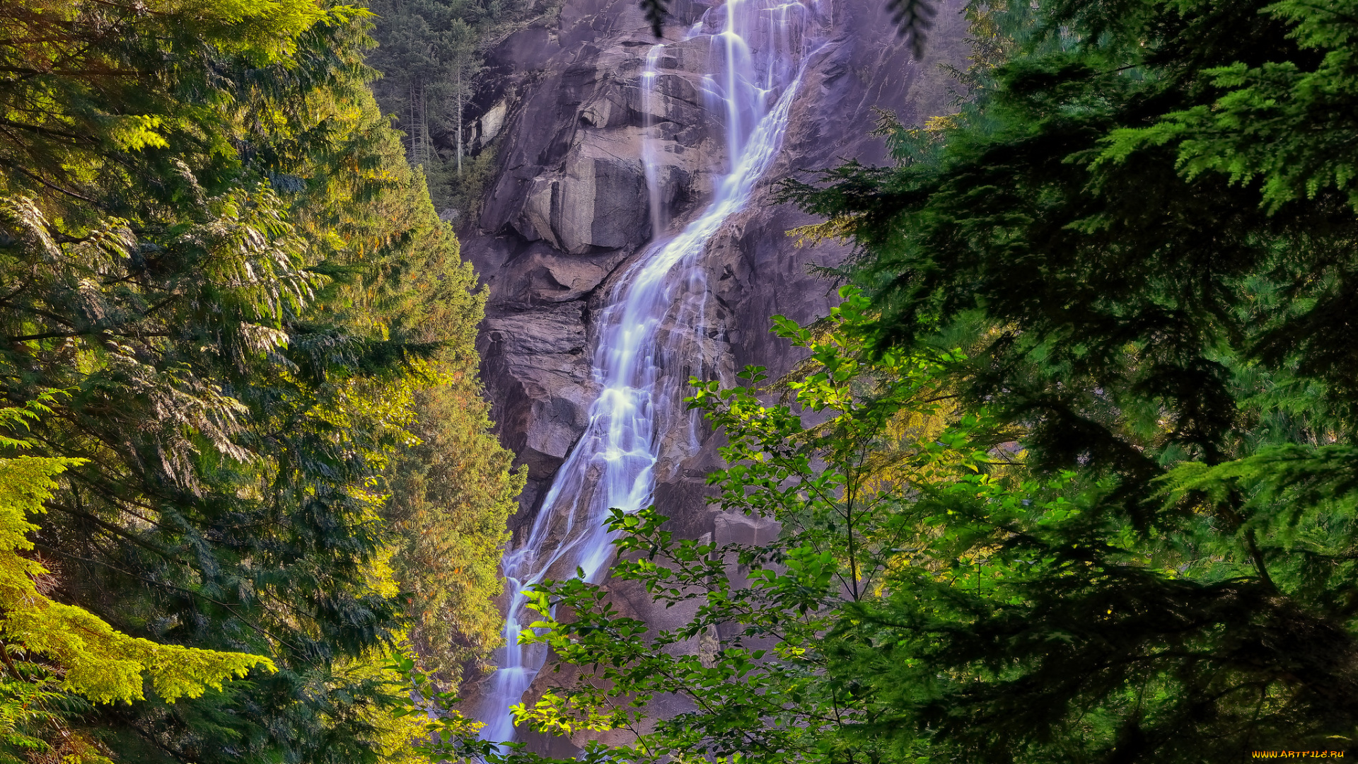 природа, водопады, водопад, река, лес