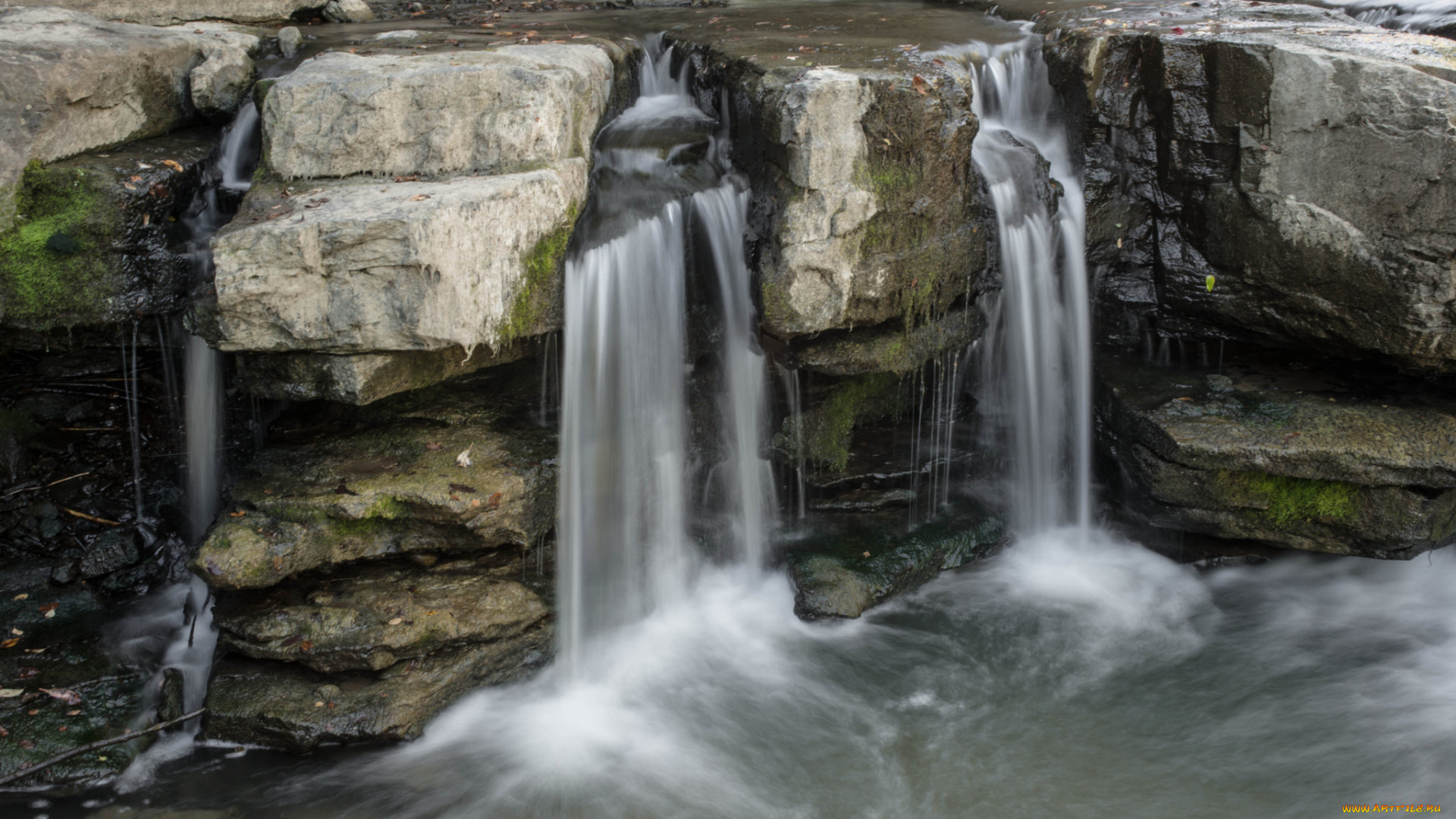 природа, водопады, водопад, скала