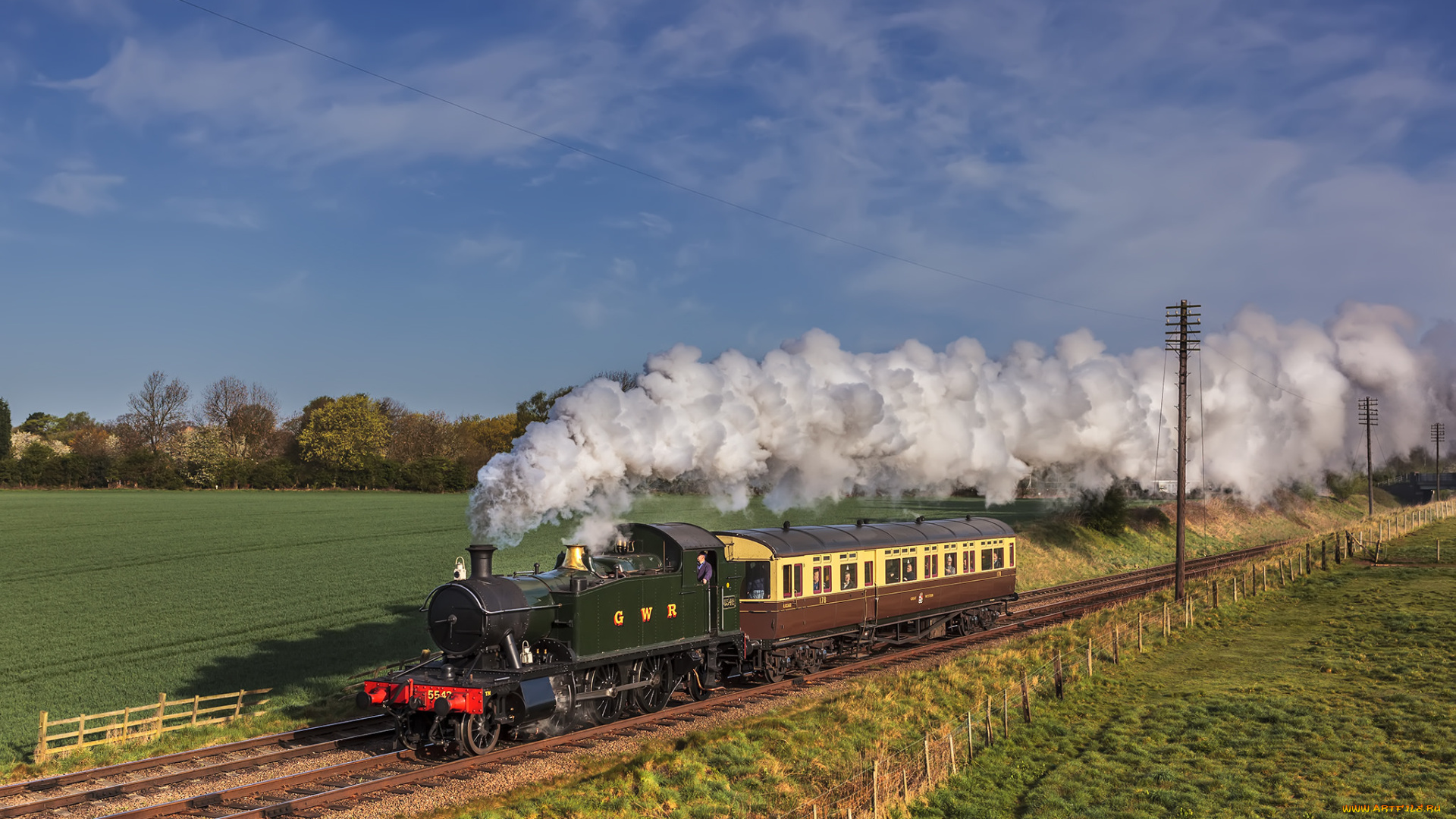 техника, паровозы, дорога, железная, паровоз, рельсы