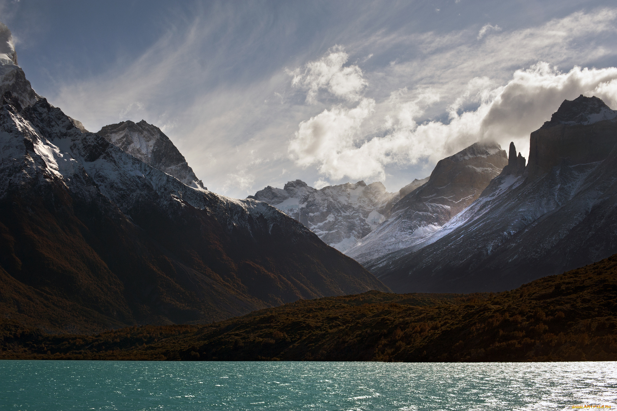природа, реки, озера, национальный, парк, торрес-дель-пайне, Чили