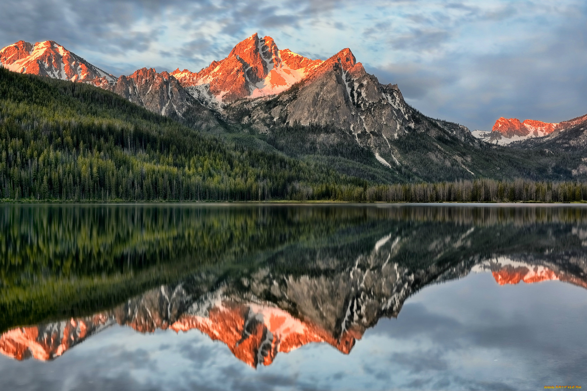 природа, реки, озера, отражение, облака, река, лес, горы