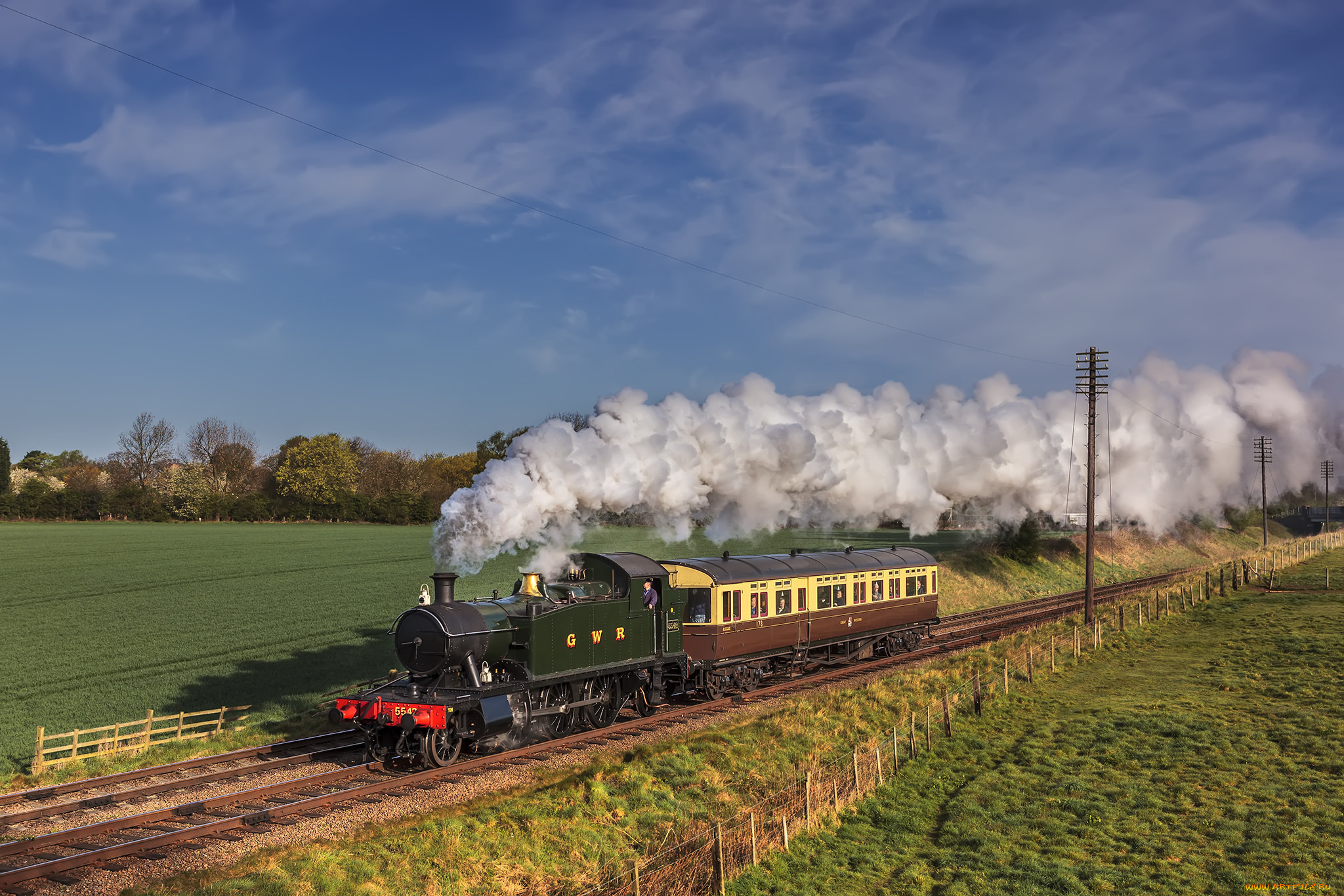 техника, паровозы, дорога, железная, паровоз, рельсы