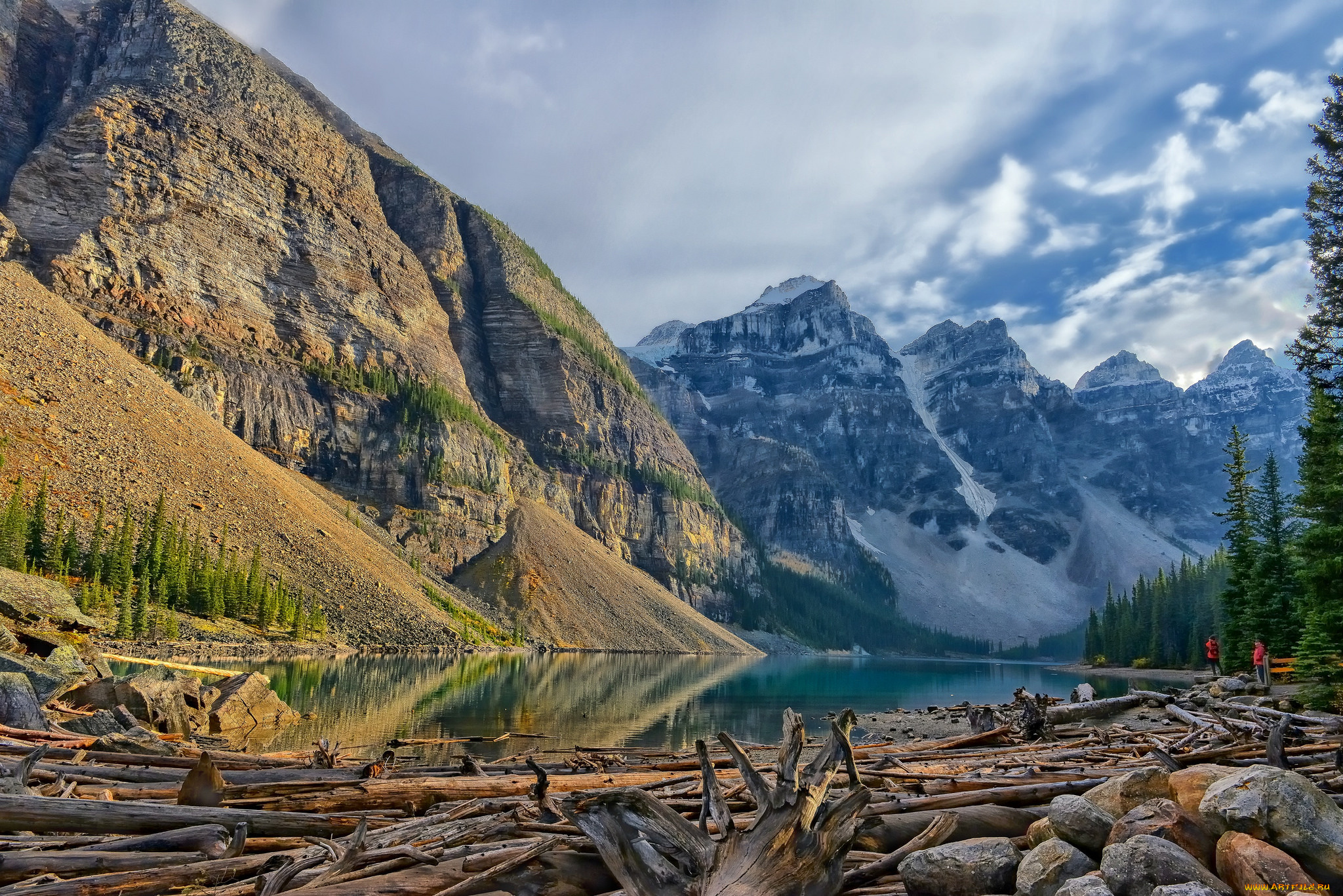 природа, реки, озера, горы, лес, река, облака