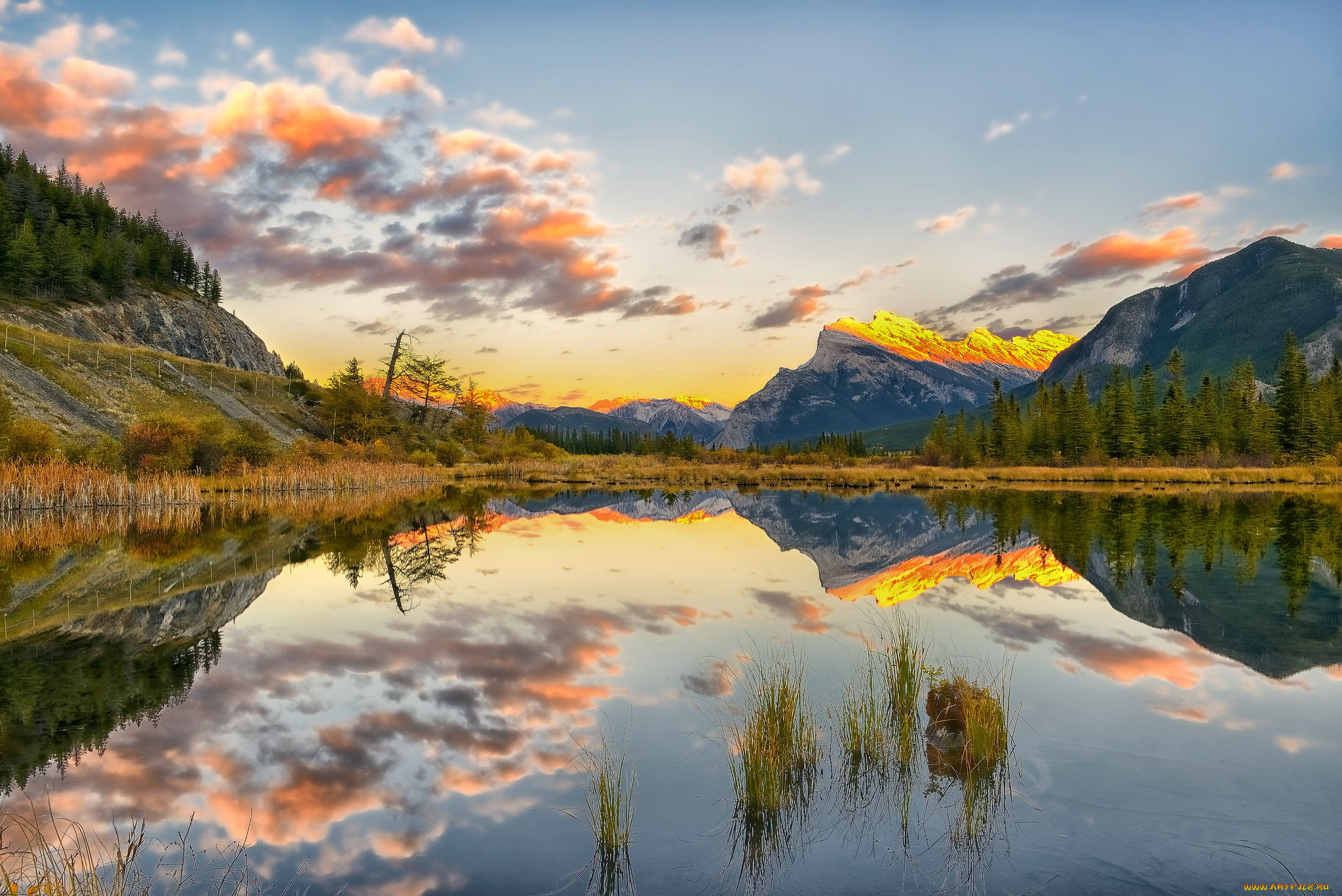 природа, реки, озера, горы, лес, река, облака