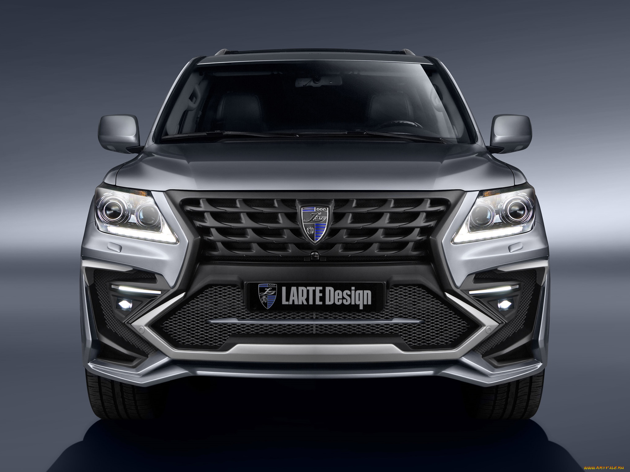 автомобили, lexus, 2014г, серый, lx, 570, alligator, design, larte