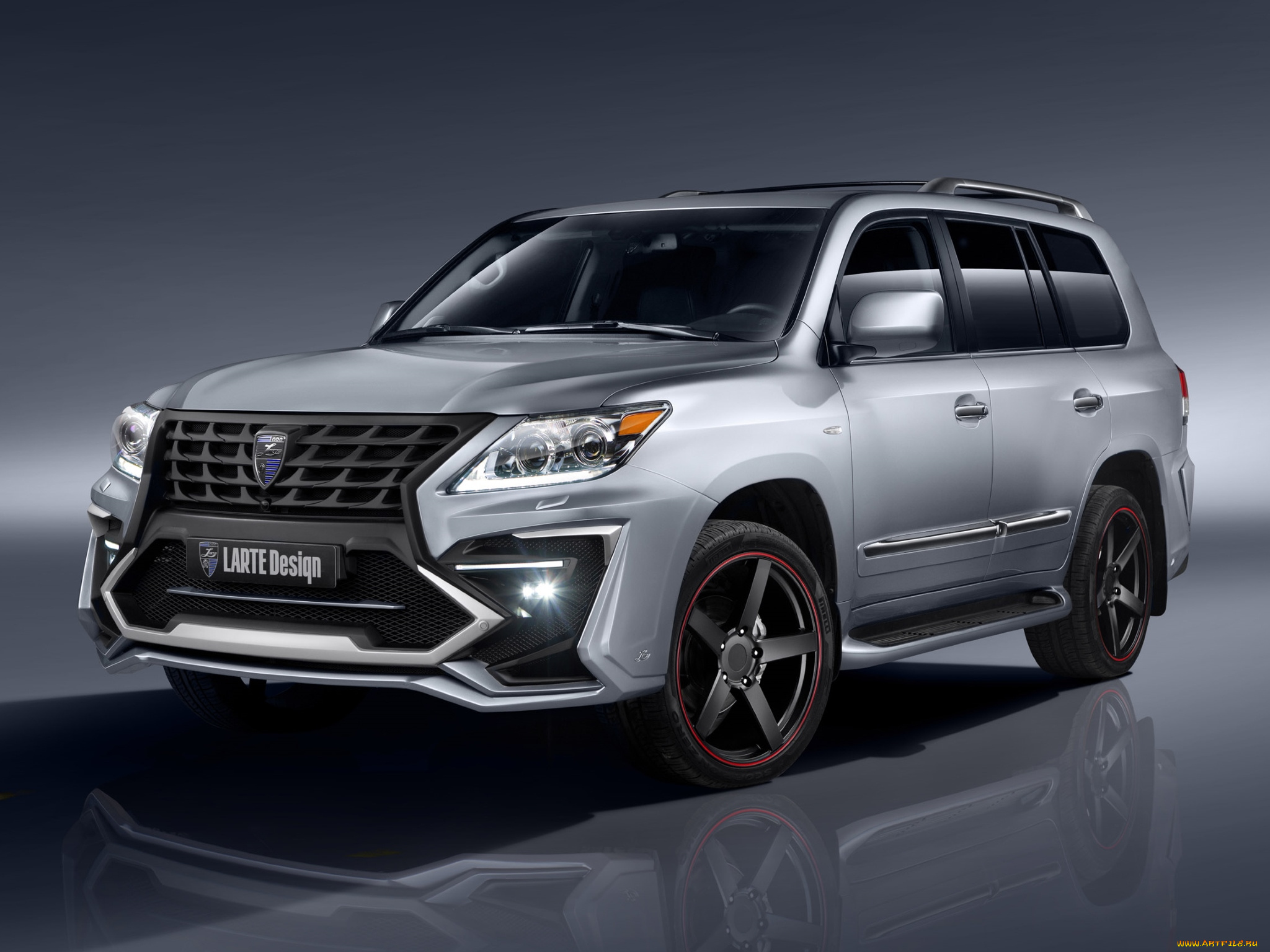 автомобили, lexus, lx, 570, design, larte, серый, 2014г, alligator