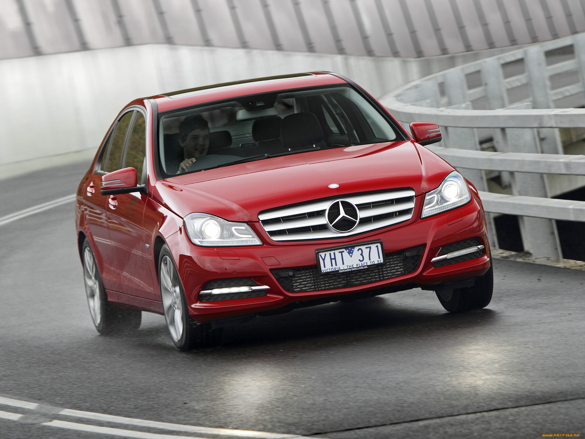 автомобили, mercedes-benz, красный, w204, au-spec, c, 200