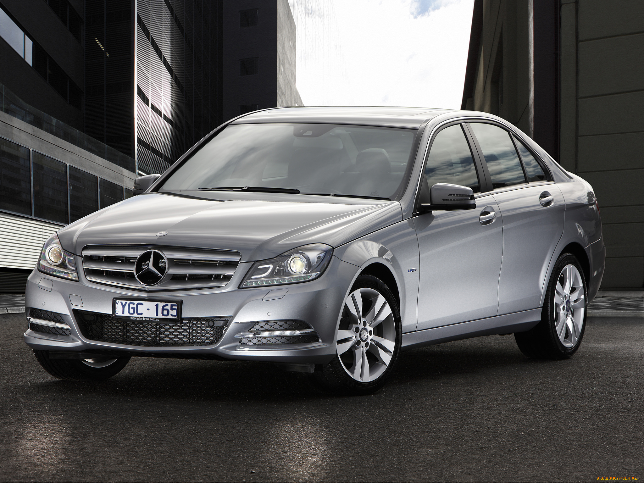 автомобили, mercedes-benz, серый, w204, au-spec, c, 200