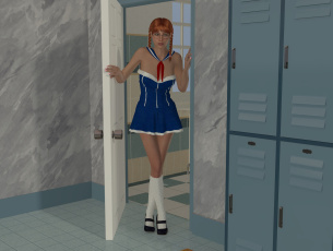 Картинка 3д+графика люди+ people девушка взгляд рыжая