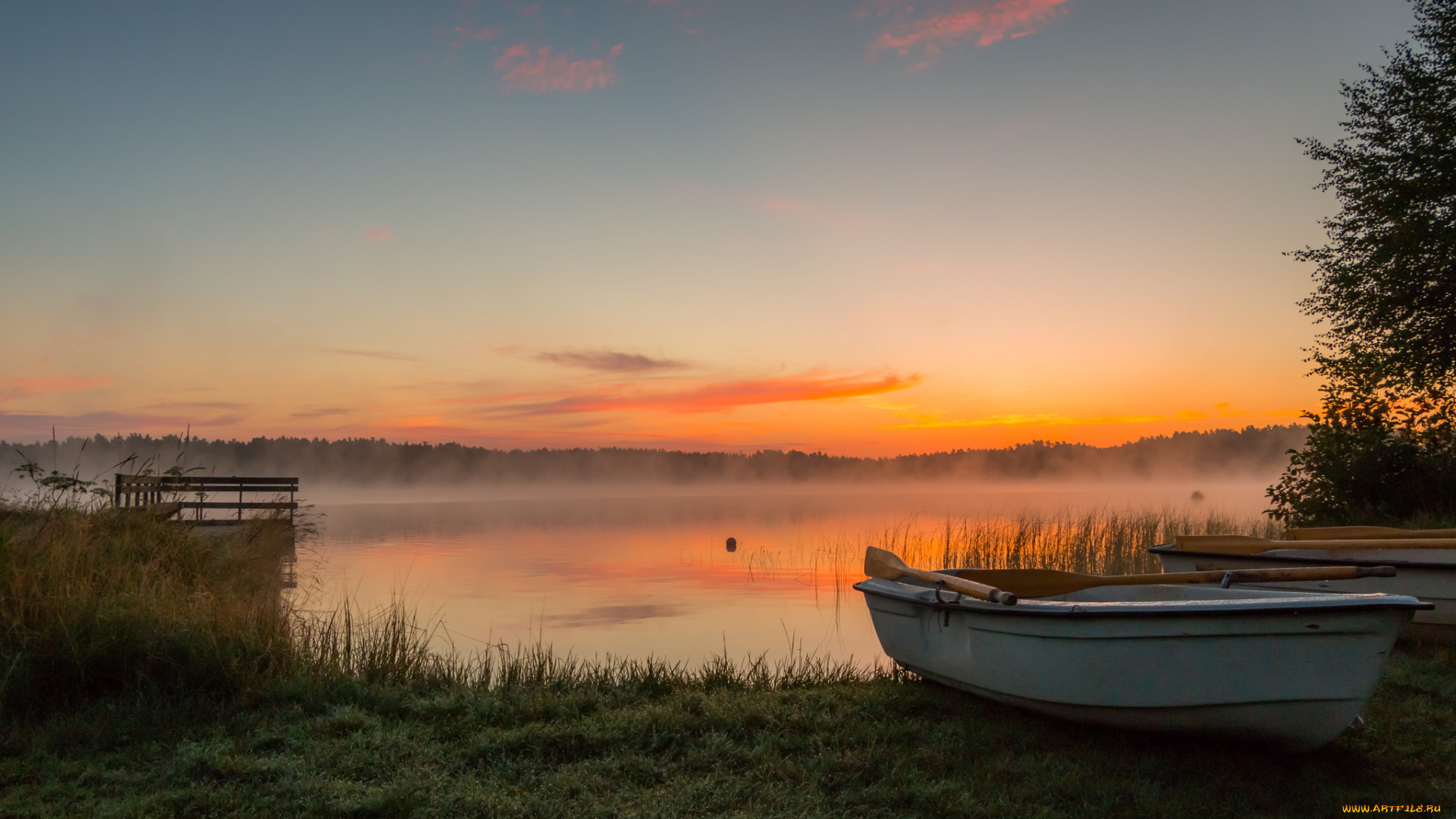 корабли, лодки, , шлюпки, туман, река, утро, лодка