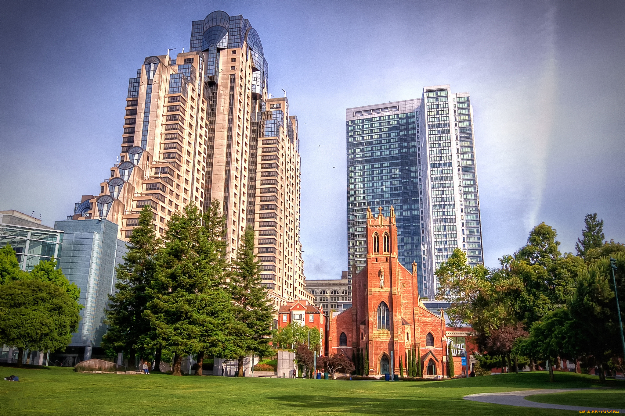 san, francisco, города, сан-франциско, , сша, небоскребы, храм