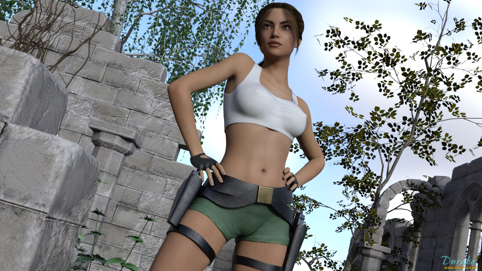 3д, графика, фантазия, , fantasy, девушка, взгляд, фон