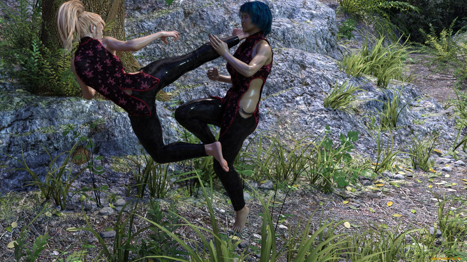 3д, графика, фантазия, , fantasy, девушки, фон, взгляд