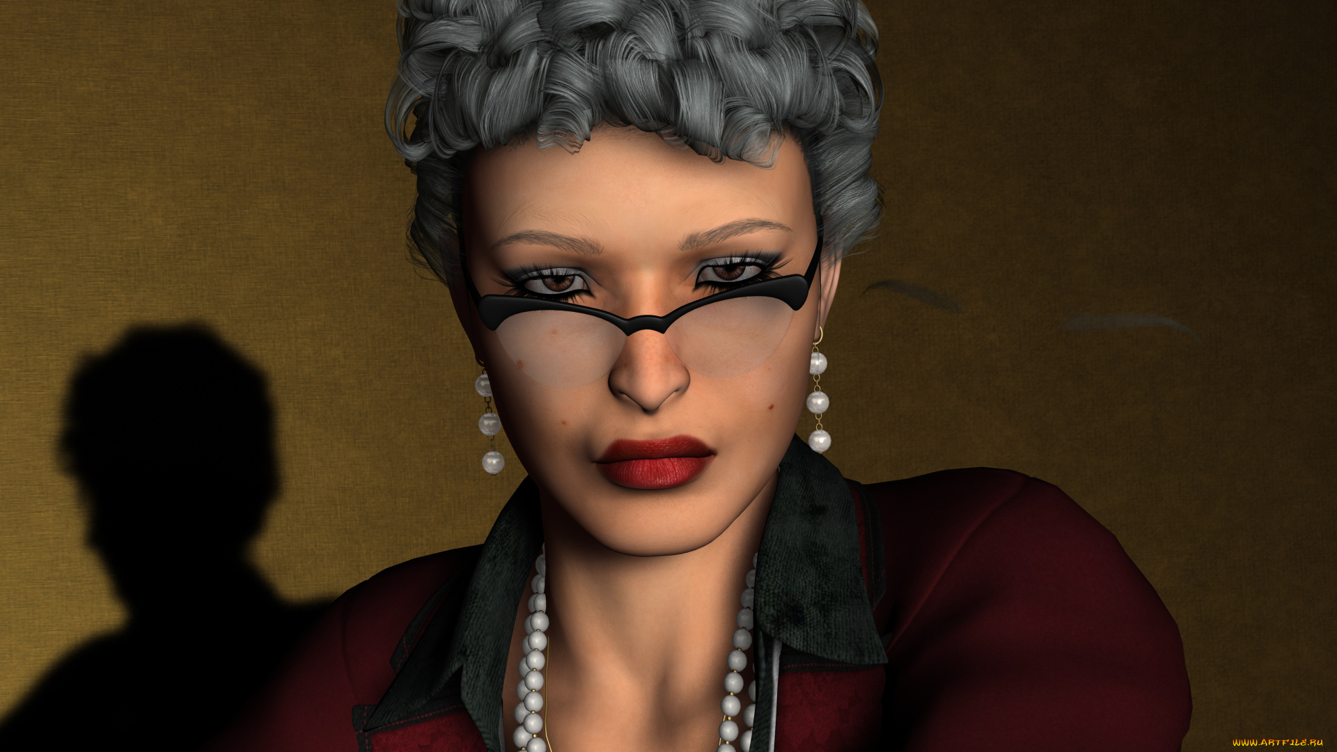 3д, графика, портрет, , portraits, очки, фон, взгляд, девушка