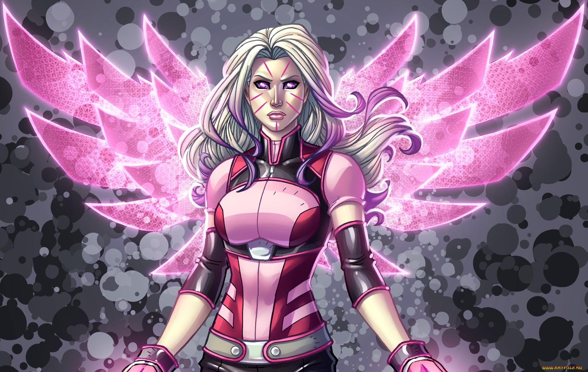 рисованное, комиксы, фантастика, арт, супергерой, костюм, девушка, взгляд, крылья