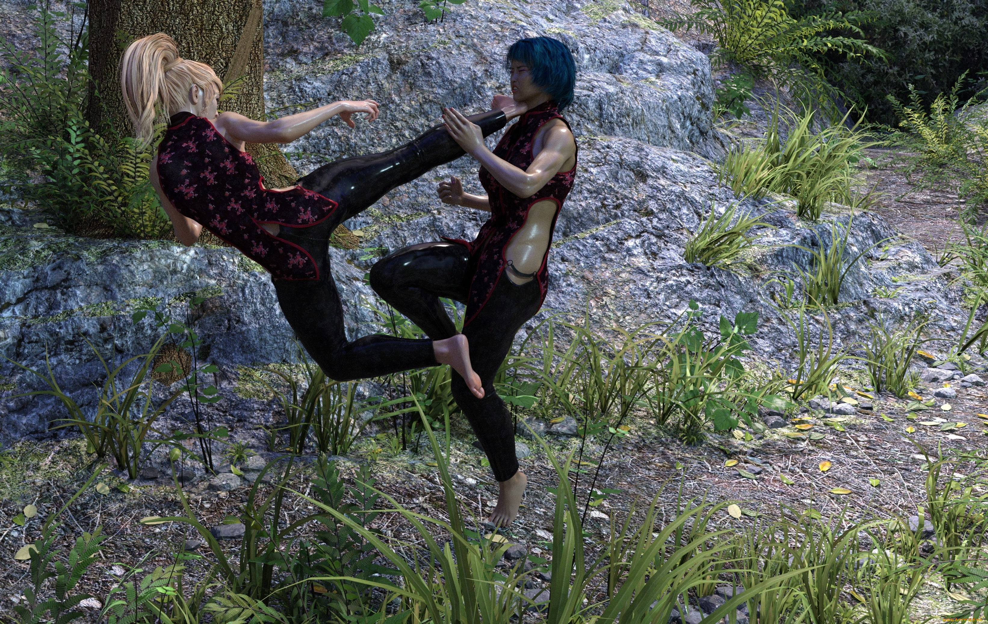 3д, графика, фантазия, , fantasy, девушки, фон, взгляд