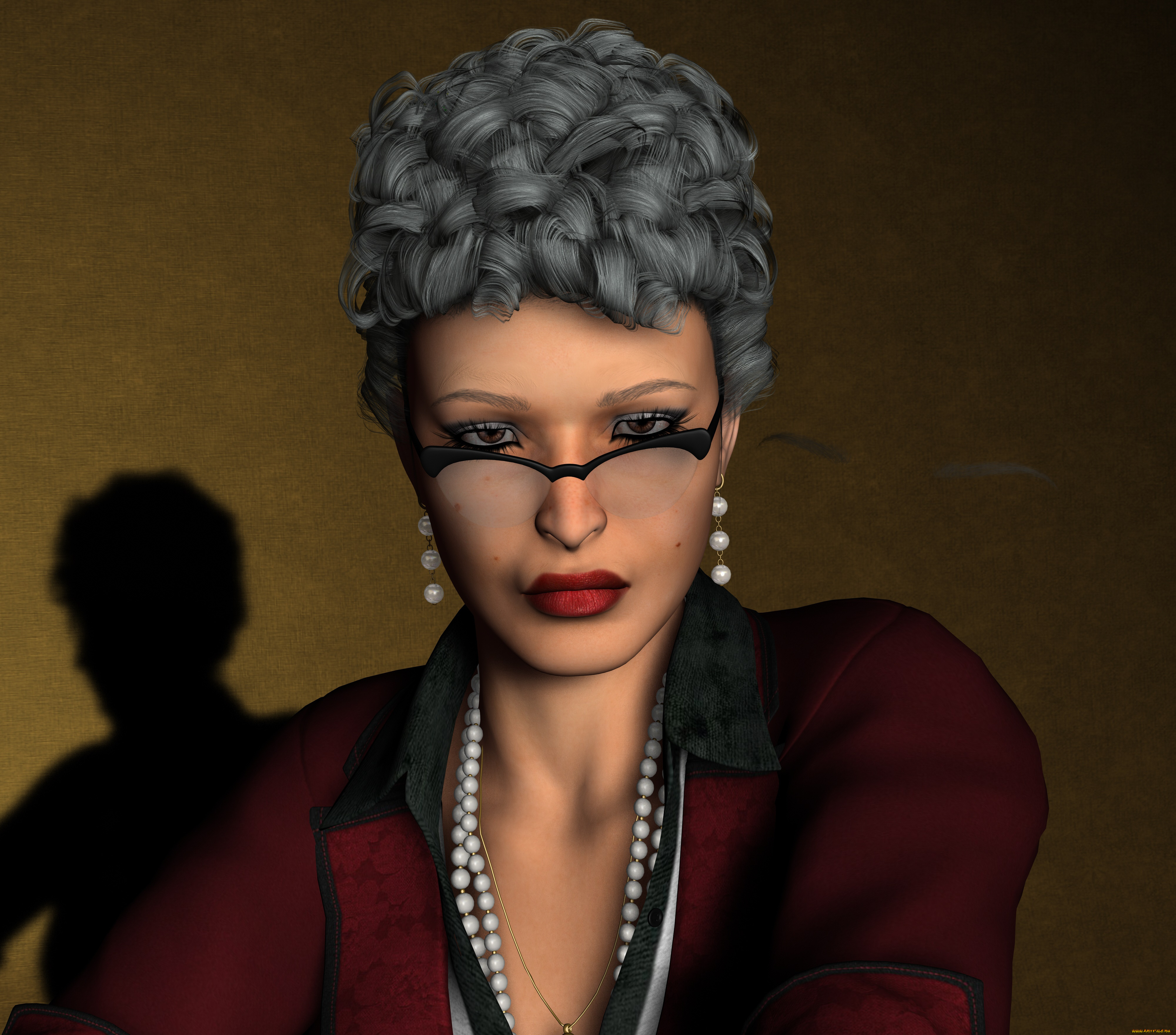 3д, графика, портрет, , portraits, очки, фон, взгляд, девушка