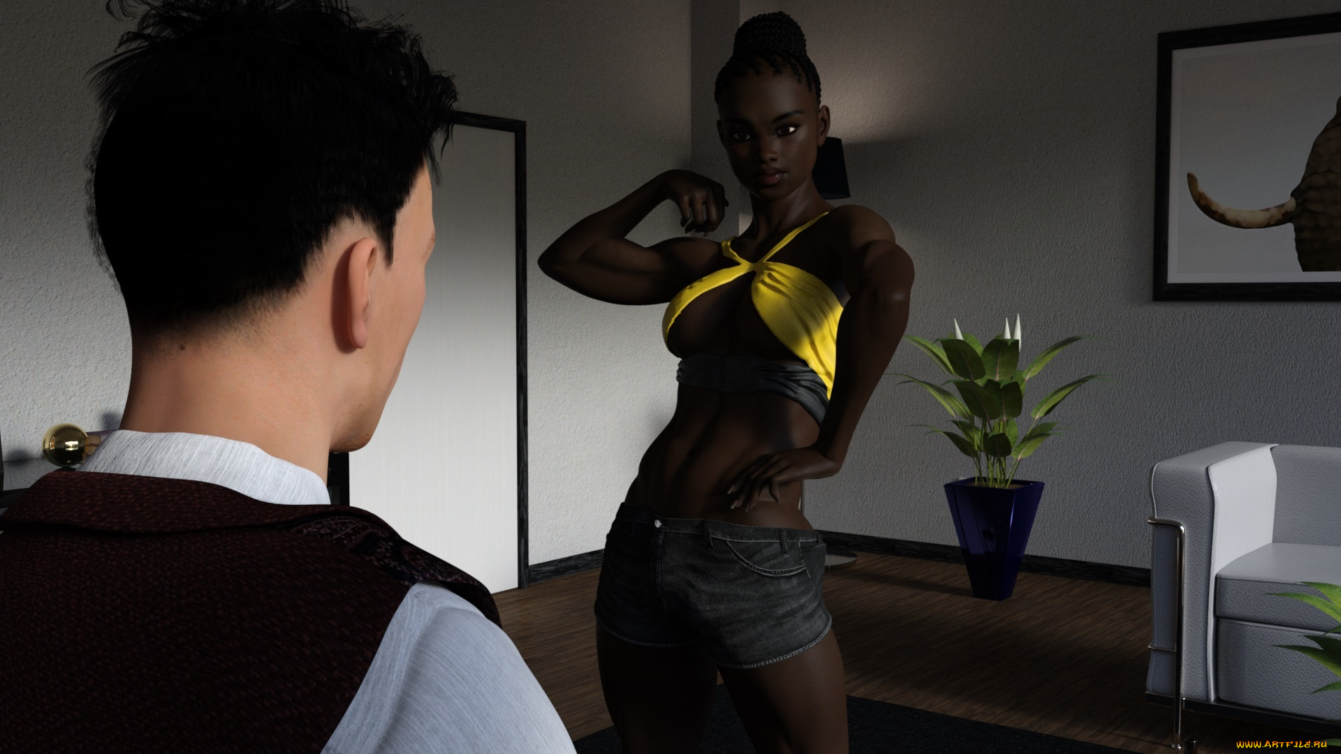 3д, графика, люди, , people, девушка, взгляд, фон