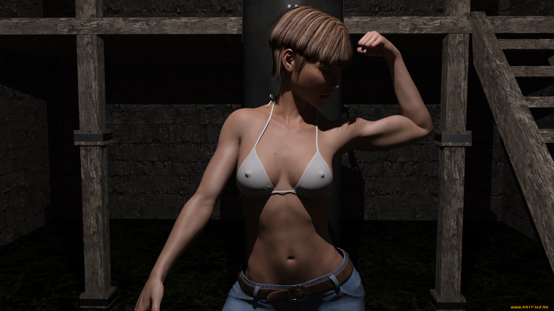 3д, графика, люди, , people, девушка, взгляд, фон