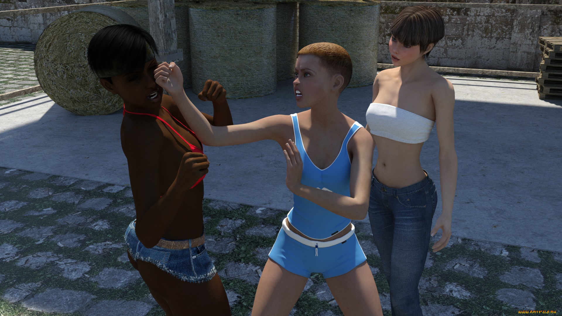 3д, графика, люди, , people, девушки, взгляд, фон