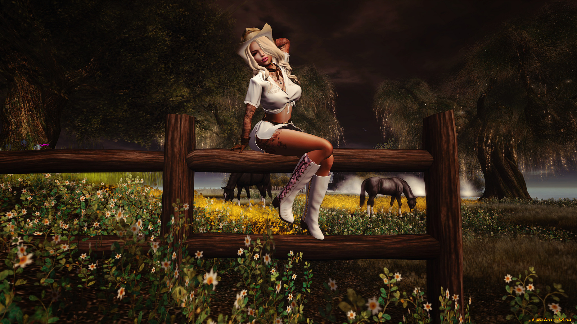 3д, графика, люди, и, животные, , people, and, animals, девушка