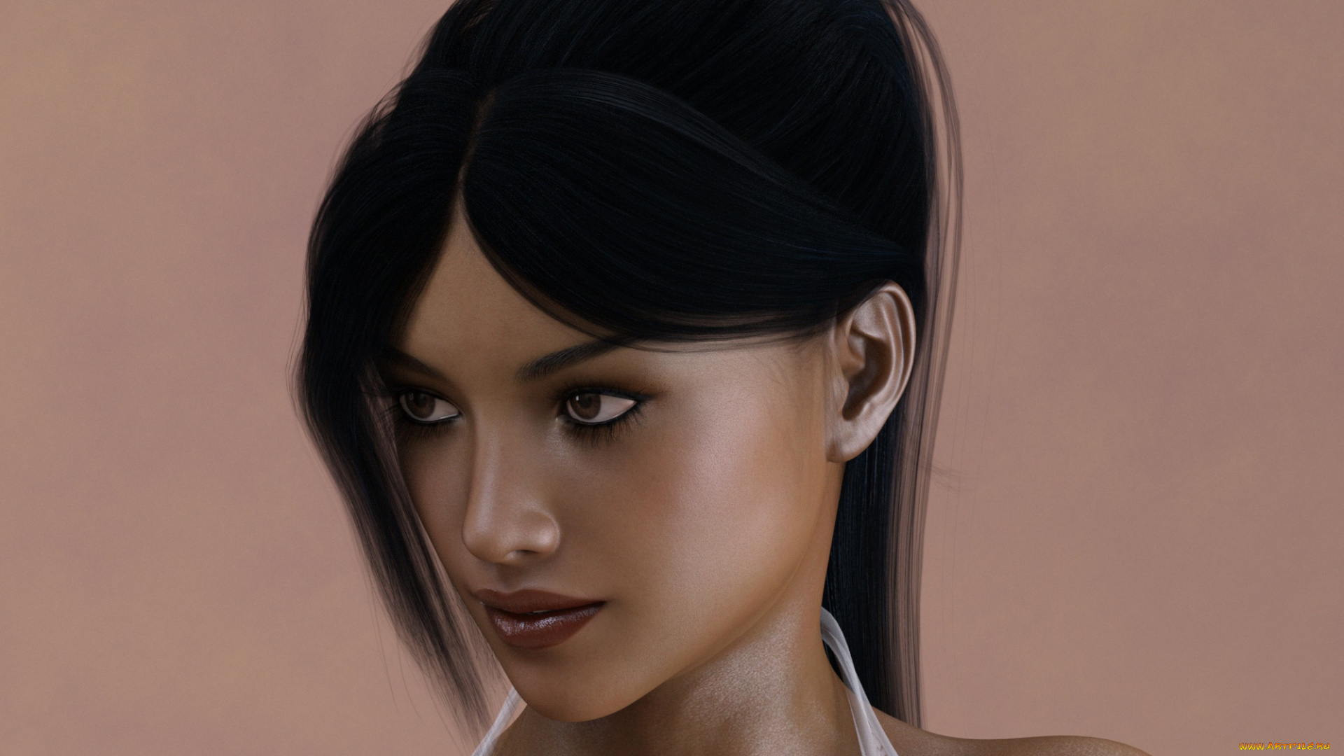 3д, графика, портрет, , portraits, взгляд, девушка, фон