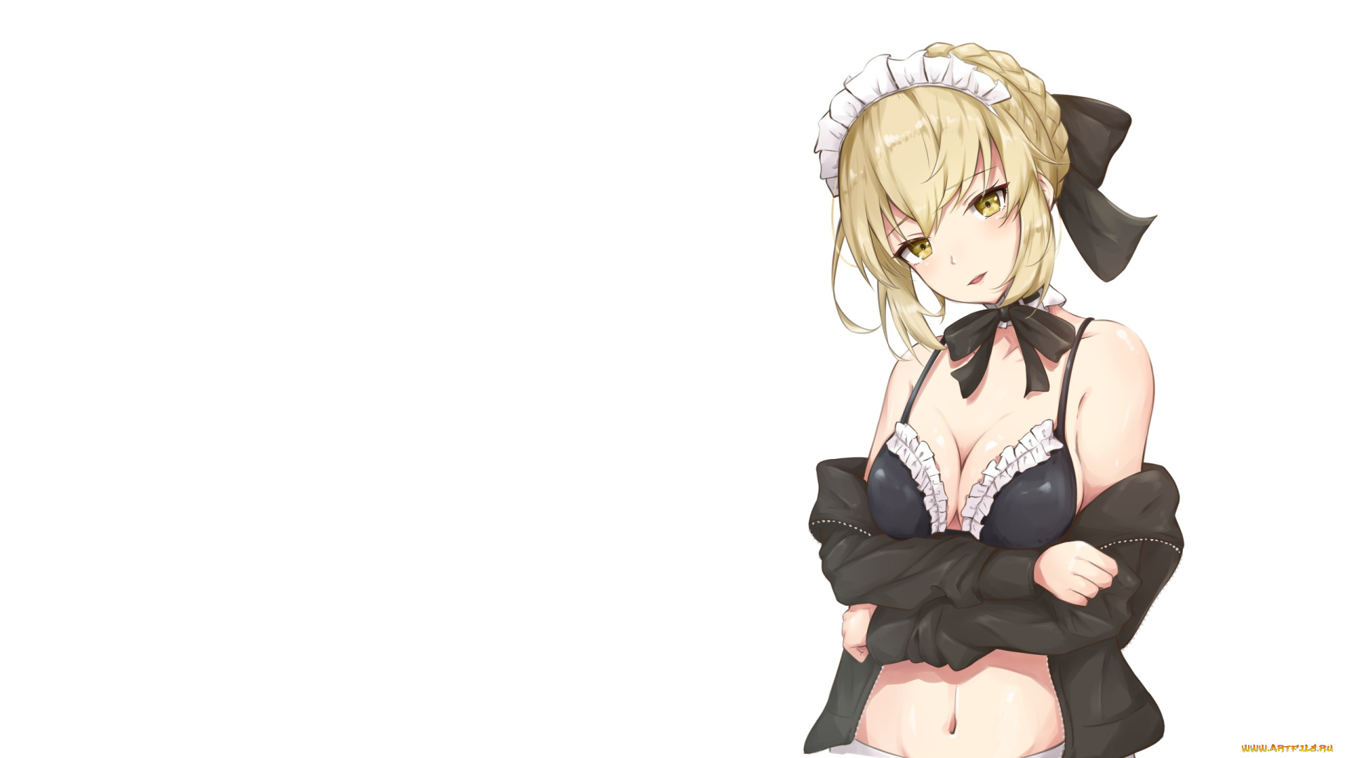 аниме, fate, stay, night, девушка, фон, взгляд