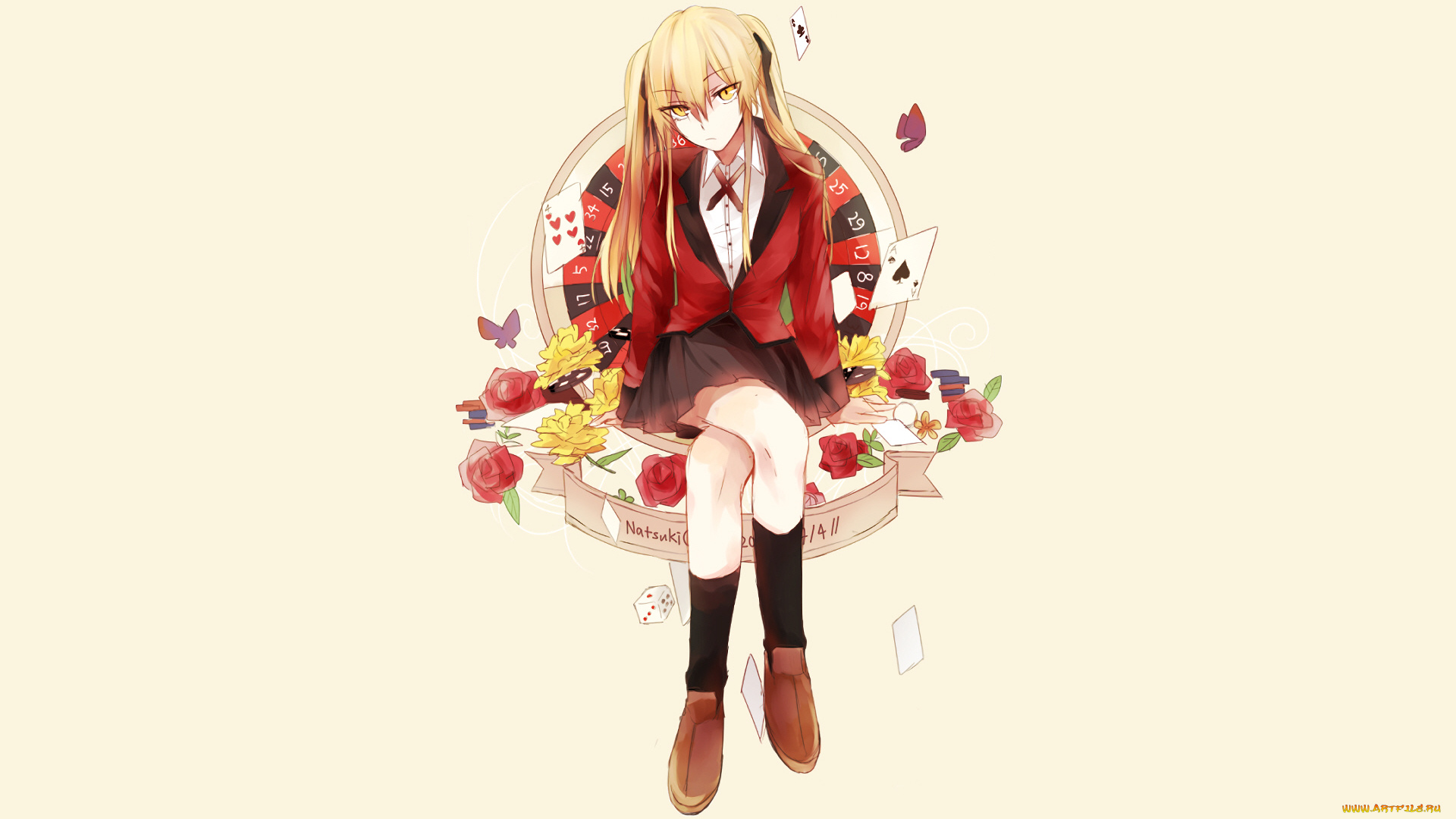 аниме, kakegurui, девушка