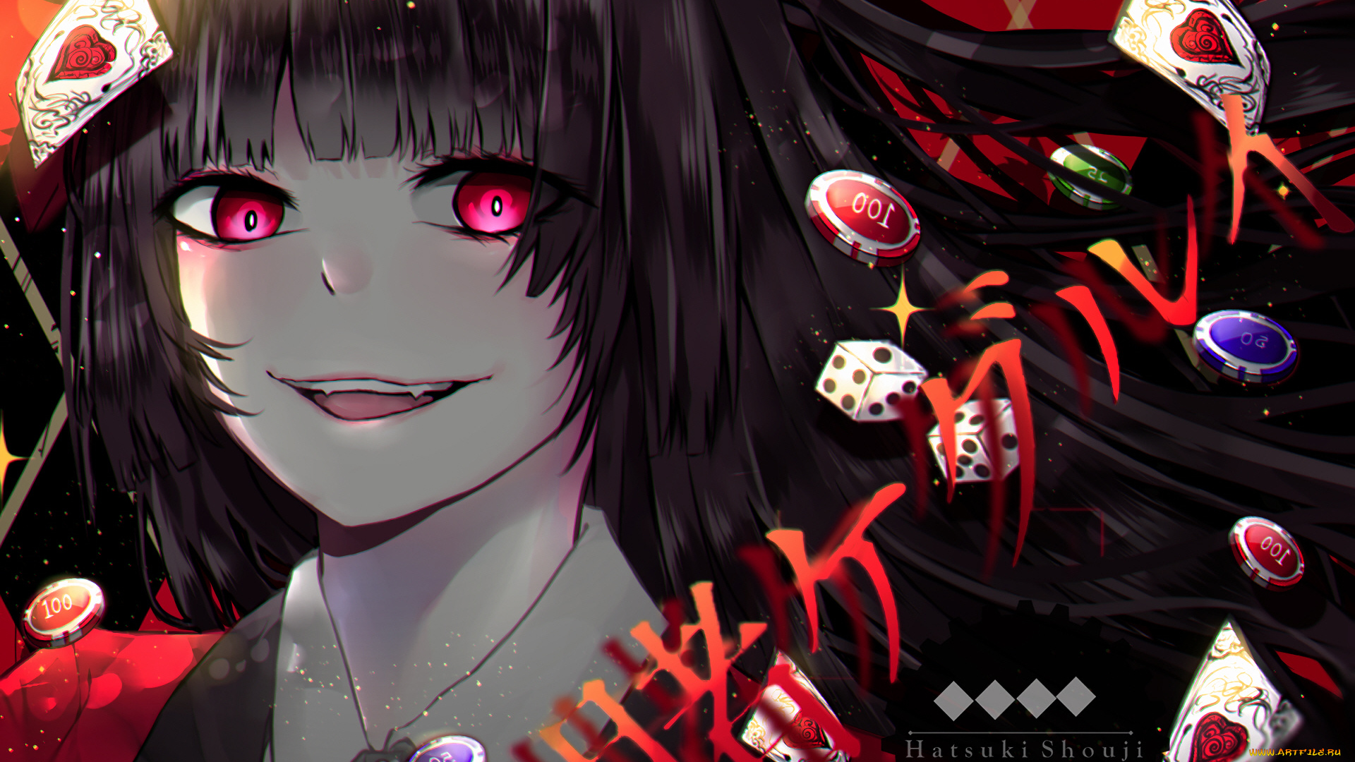 аниме, kakegurui, девушка
