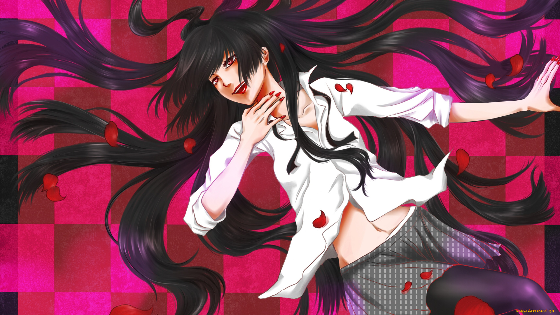 аниме, kakegurui, девушка