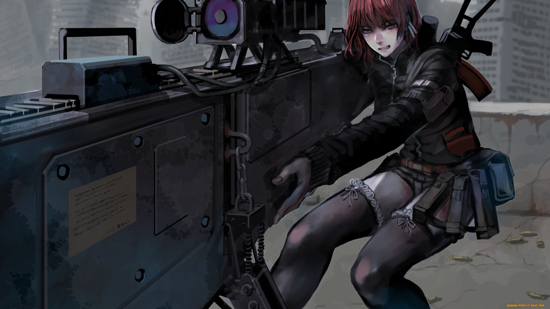 аниме, оружие, , техника, , технологии, девушка