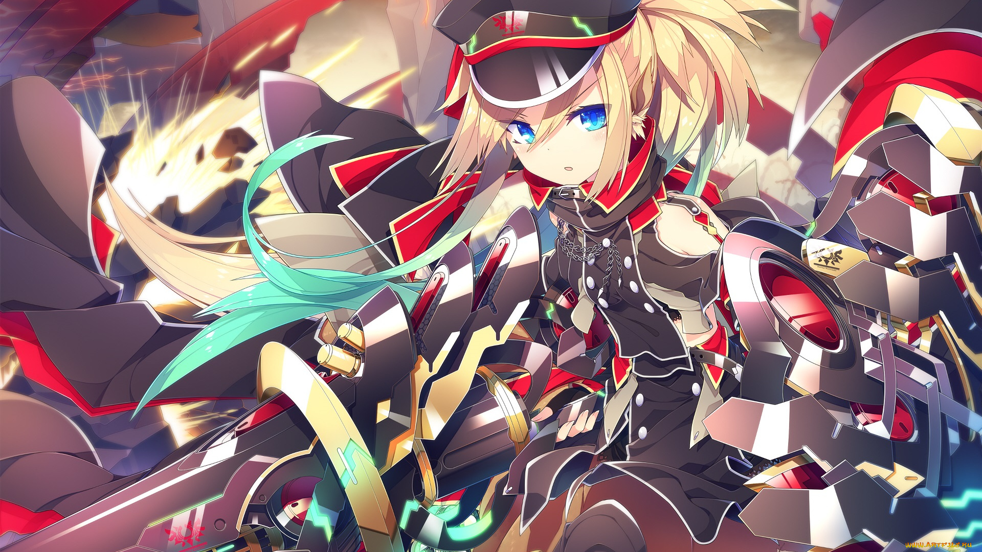 аниме, оружие, , техника, , технологии, девушка