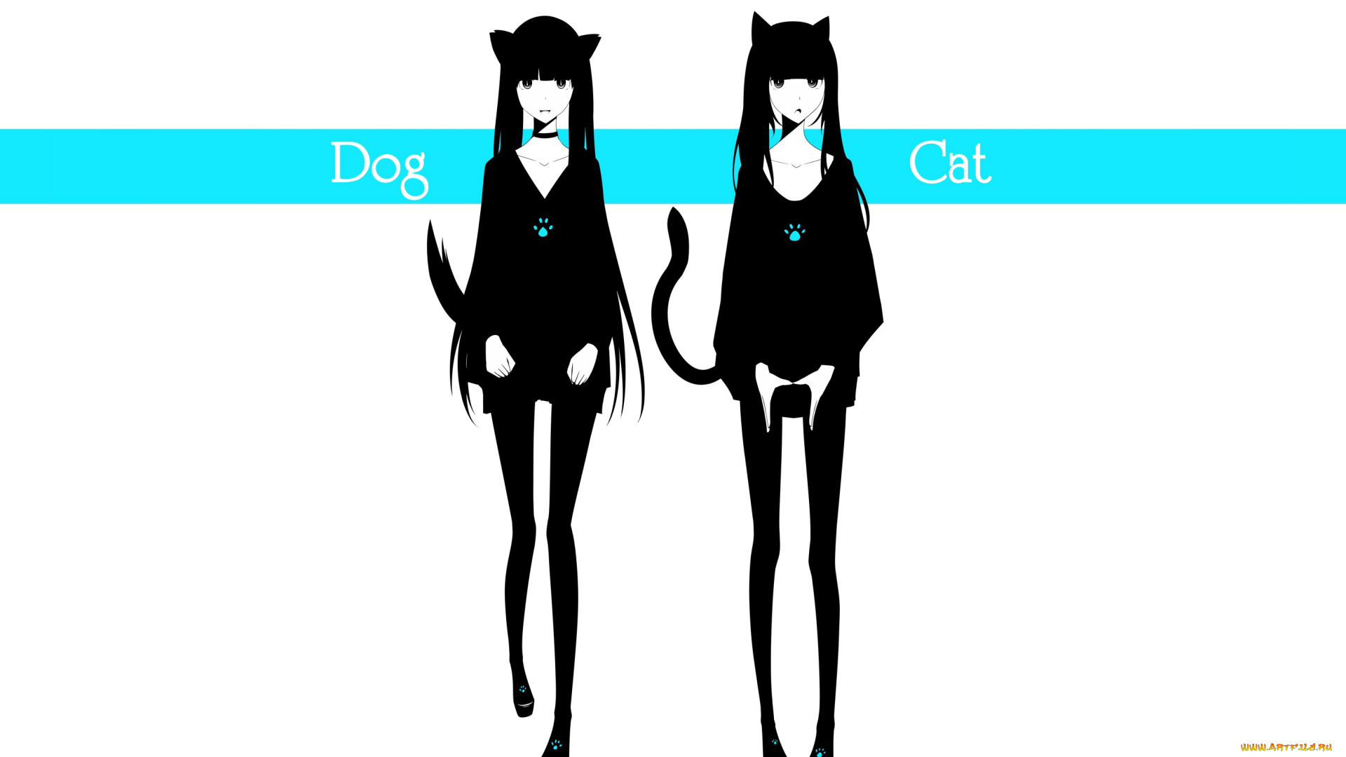 аниме, животные, , существа, девочки