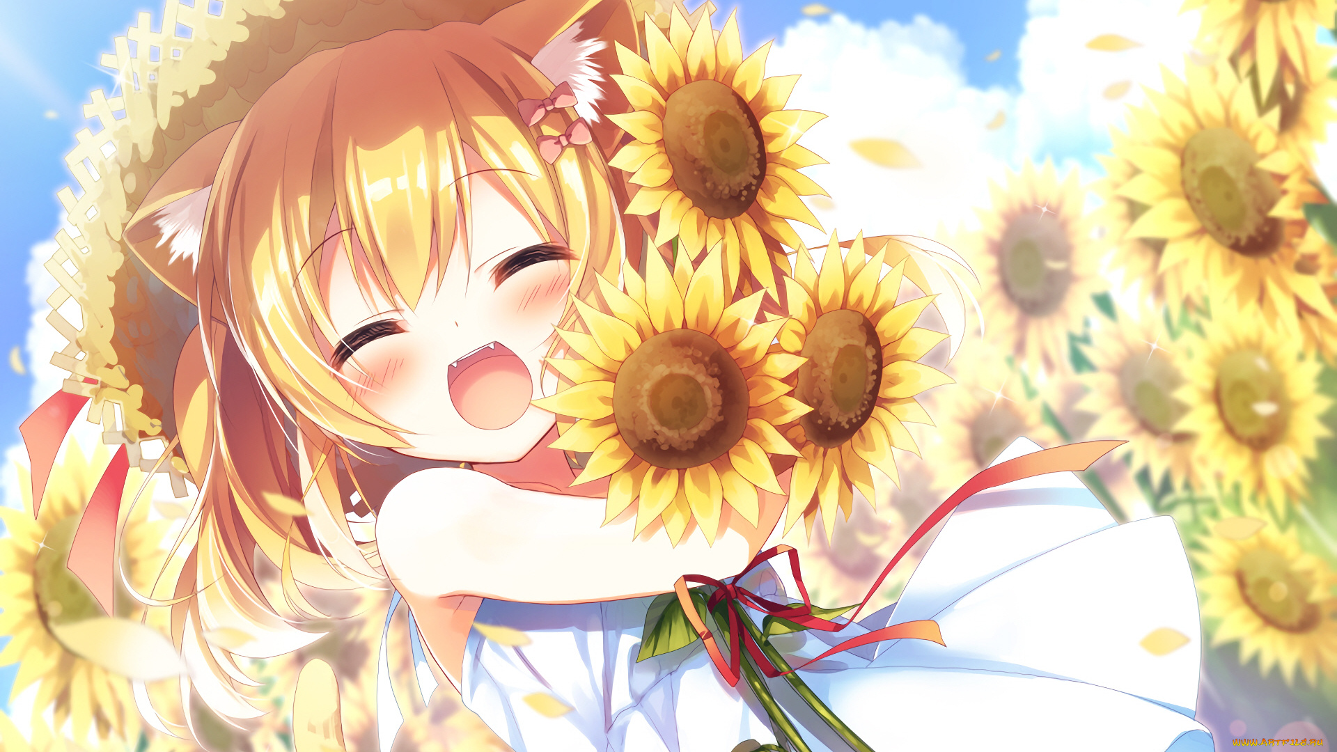 аниме, животные, , существа, девушка